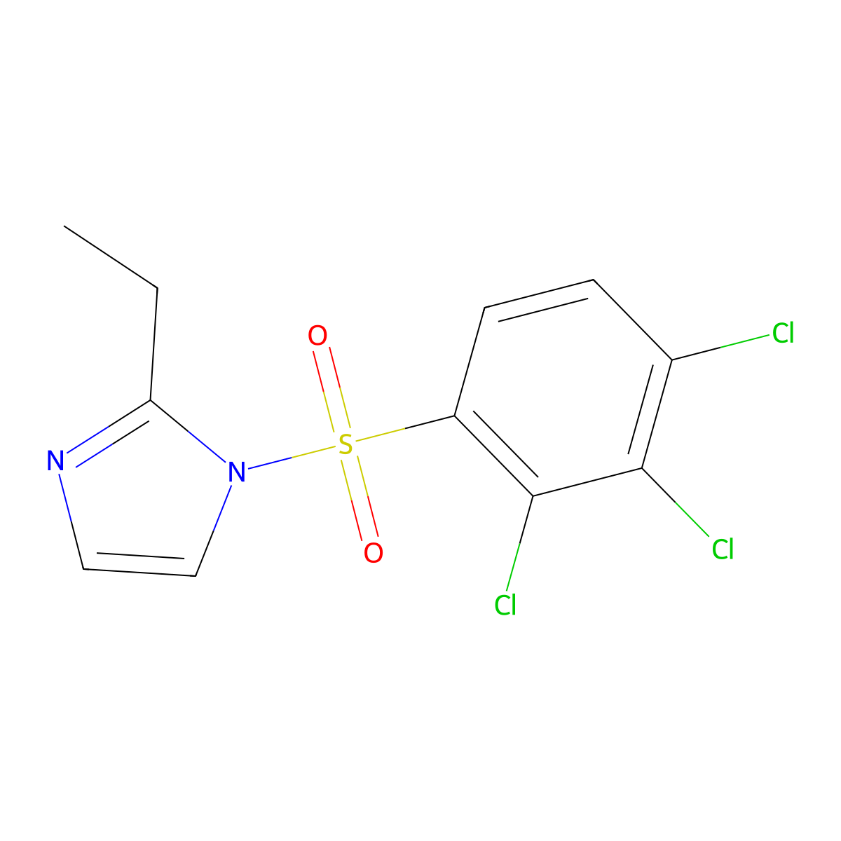 2-ethyl-1-(2,3,4-trichlorobenzenesulfonyl)-1H-imidazole molecular structure, CAS 1808875-49-1