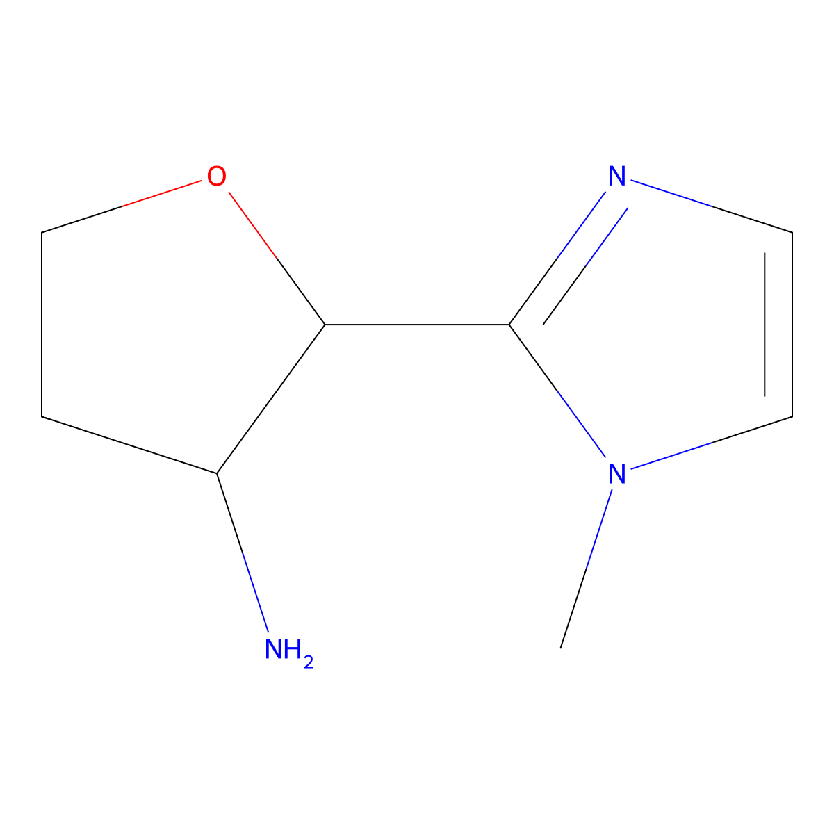 (2S,3S)-2-(1-Methyl-1H-imidazol-2-yl)tetrahydrofuran-3-amine molecular structure, CAS 1808889-19-1