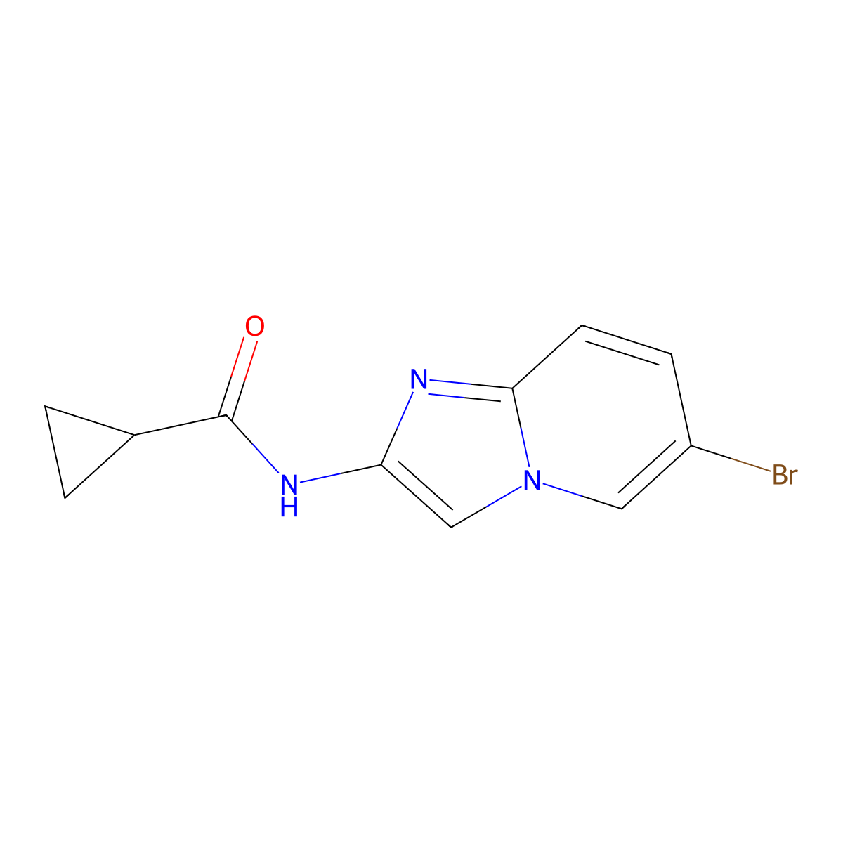 N-(6-Bromoimidazo[1,2-a]pyridin-2-yl)cyclopropanecarboxamide molecular structure, CAS 1808928-00-8