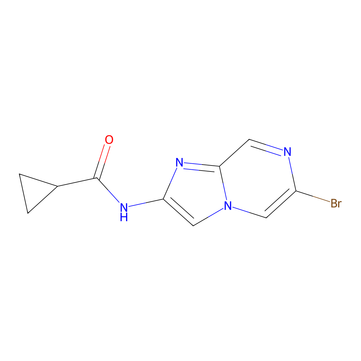 N-(6-bromoimidazo[1,2-a]pyrazin-2-yl)cyclopropanecarboxamide molecular structure, CAS 1808928-17-7
