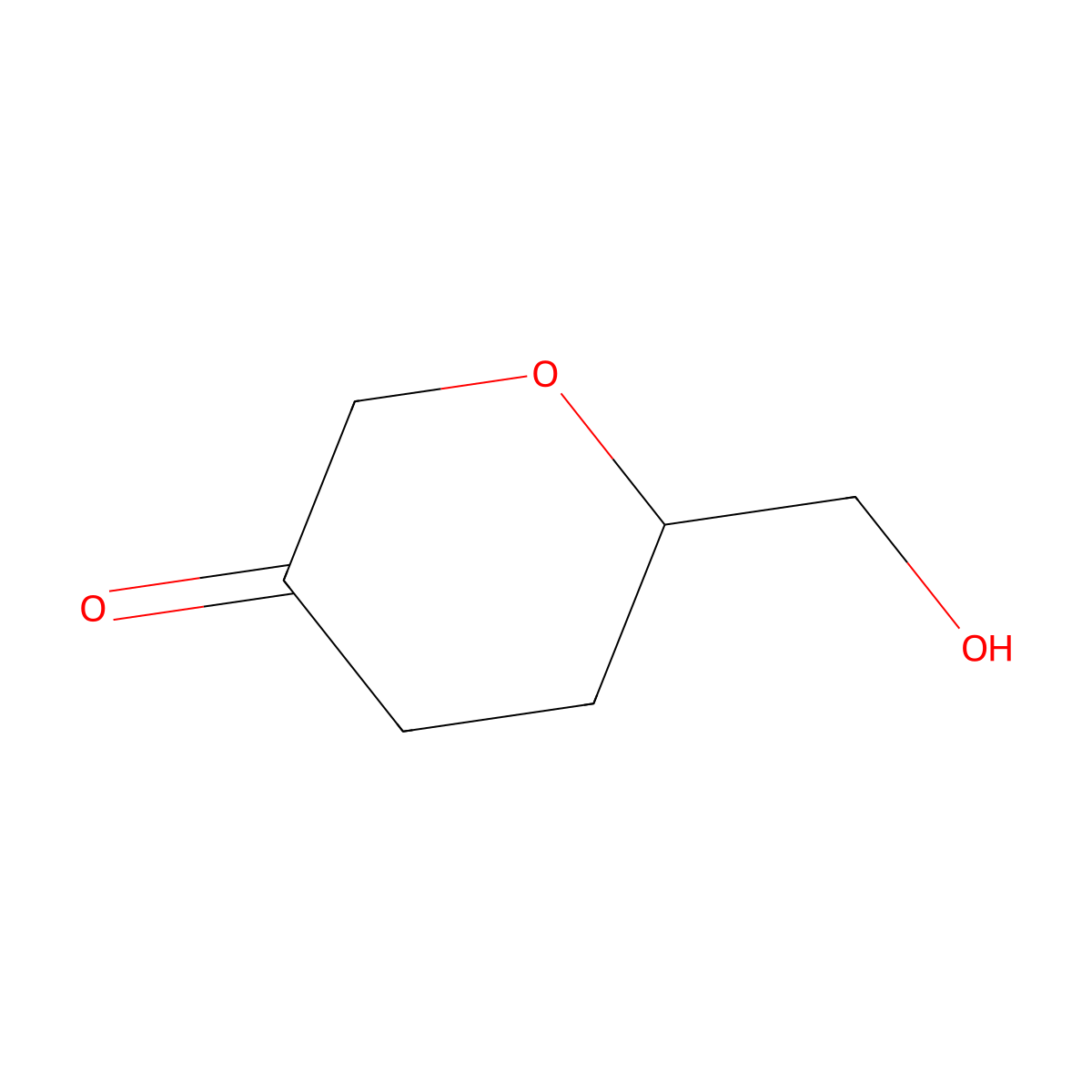 6-(Hydroxymethyl)oxan-3-one molecular structure, CAS 1808936-58-4