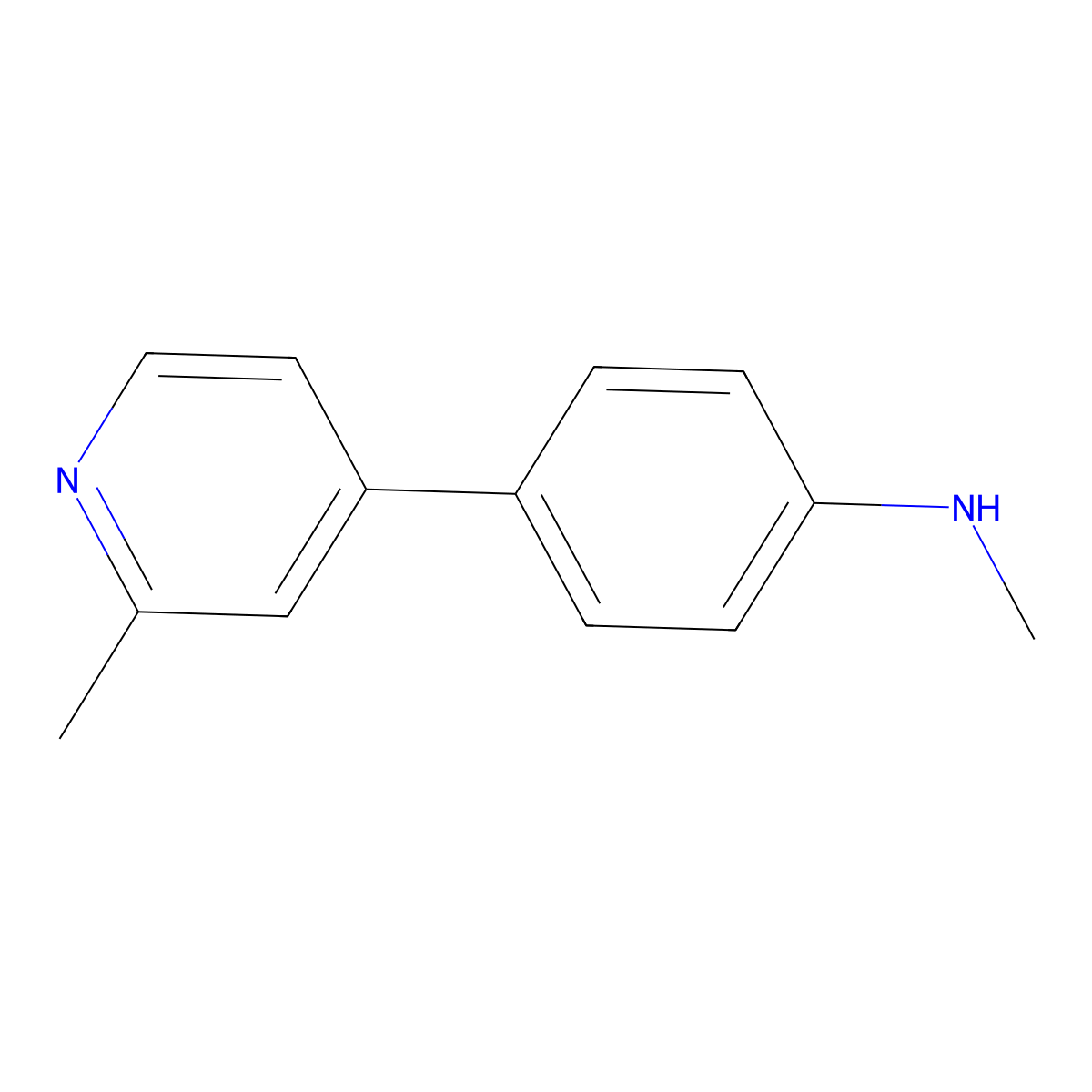 N-methyl-4-(2-methylpyridin-4-yl)aniline molecular structure, CAS 1808949-78-1