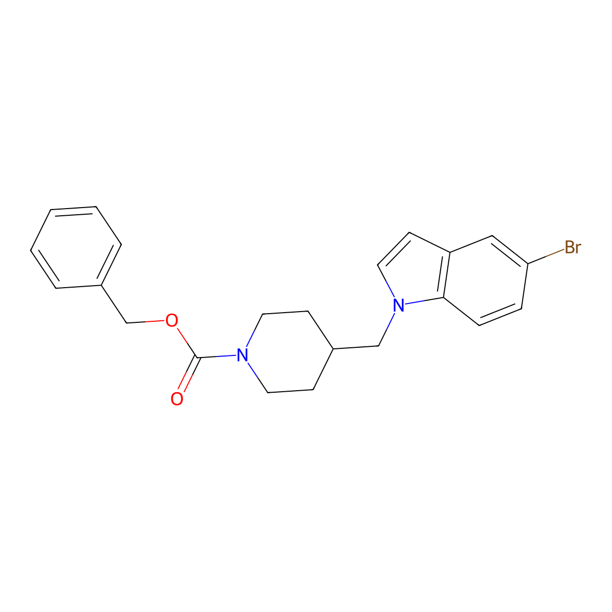 benzyl 4-((5-bromo-1H-indol-1-yl)methyl)piperidine-1-carboxylate molecular structure, CAS 1808957-45-0