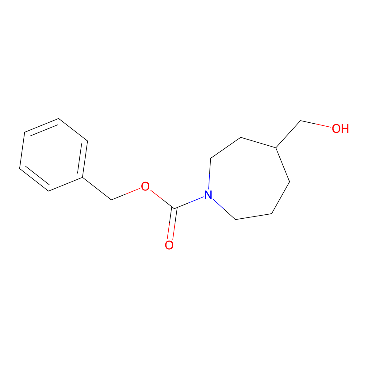 Benzyl 4-(hydroxymethyl)azepane-1-carboxylate molecular structure, CAS 1808957-47-2