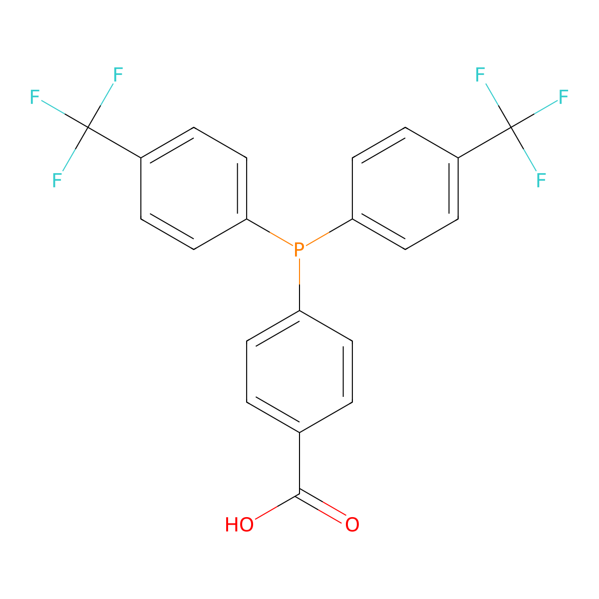 4-(Bis(4-(trifluoromethyl)phenyl)phosphaneyl)benzoic acid molecular structure, CAS 1808959-36-5