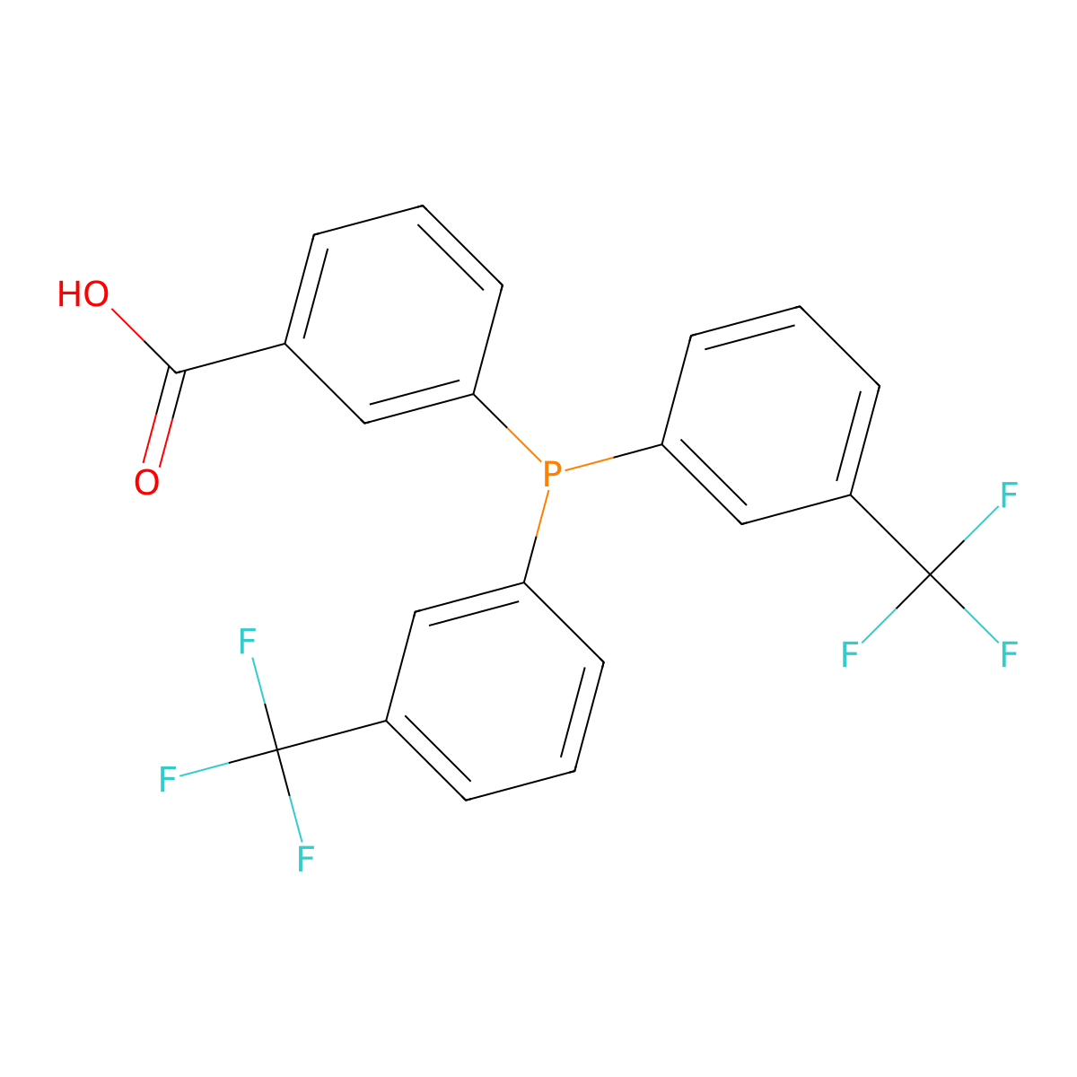 3-(Bis(3-(trifluoromethyl)phenyl)phosphaneyl)benzoic acid molecular structure, CAS 1808959-38-7