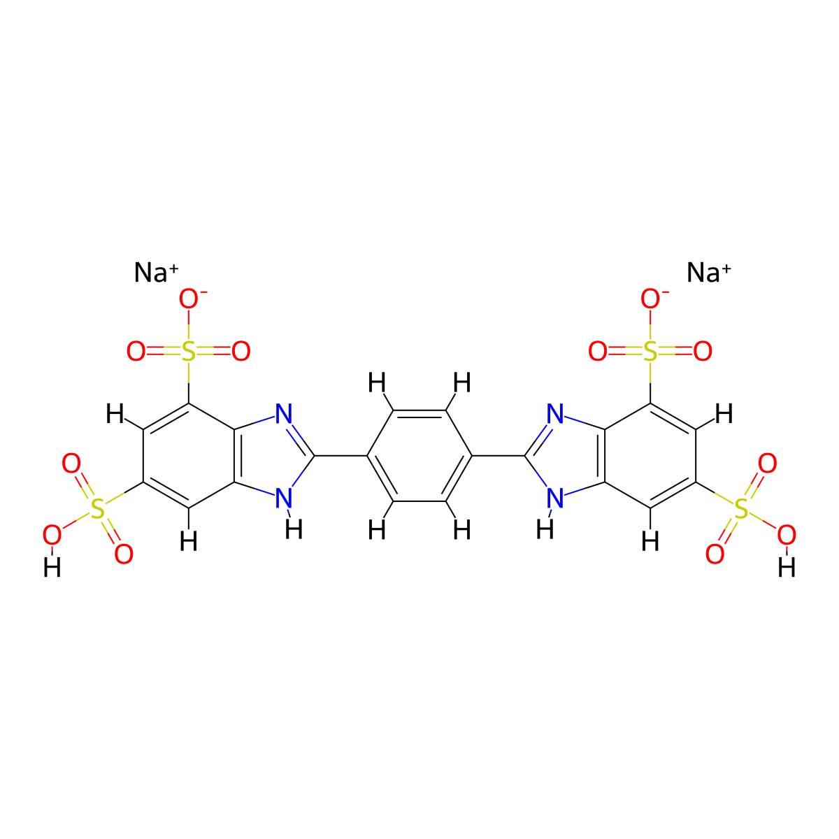 Bisdisulizole Disodium molecular structure, CAS 180898-37-7