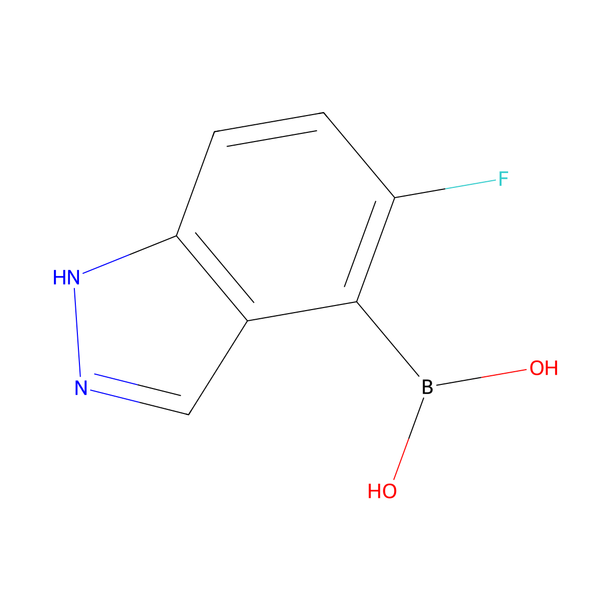 (5-Fluoro-1H-indazol-4-yl)boronic acid molecular structure, CAS 1808997-66-1