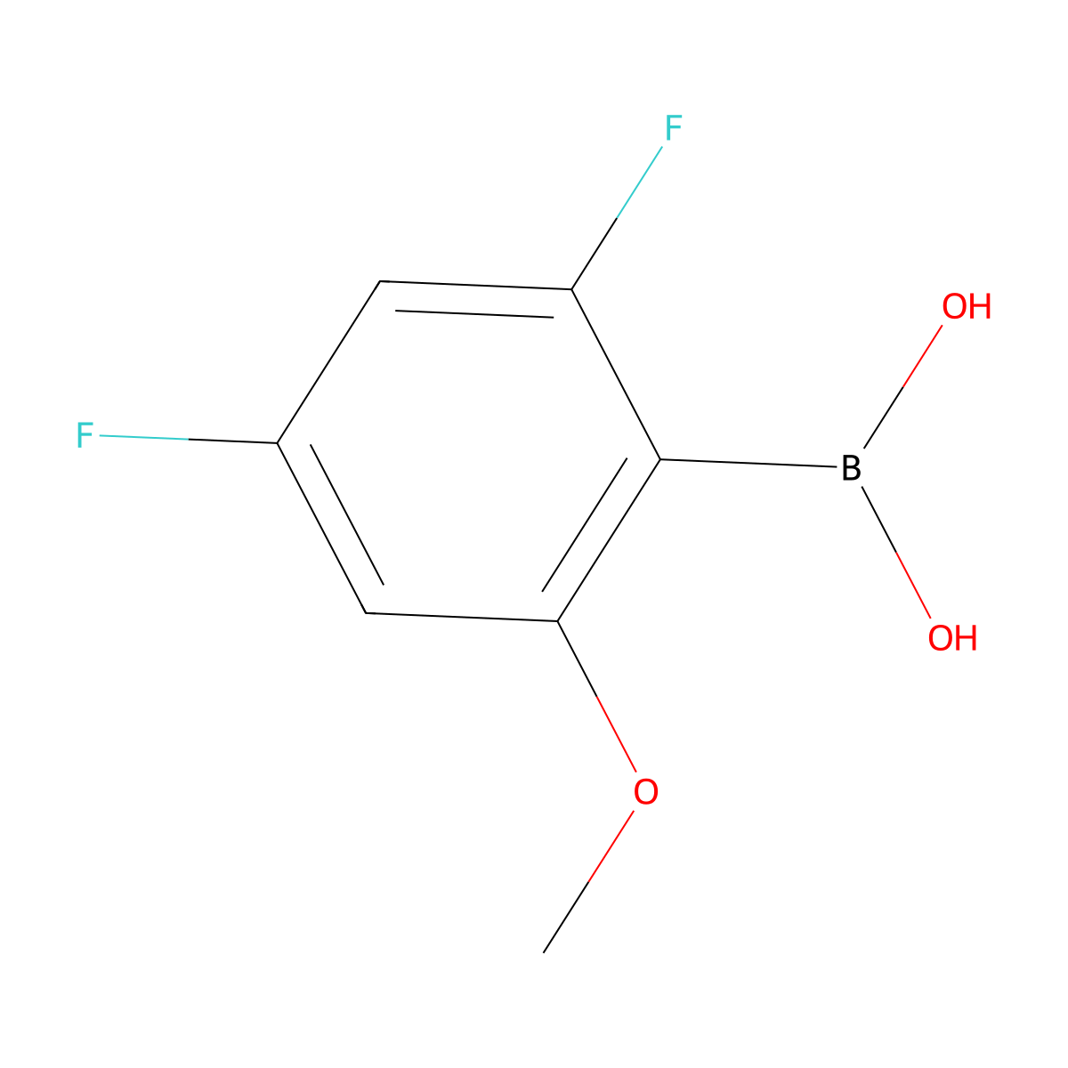 (2,4-Difluoro-6-methoxyphenyl)boronic acid molecular structure, CAS 1808997-86-5