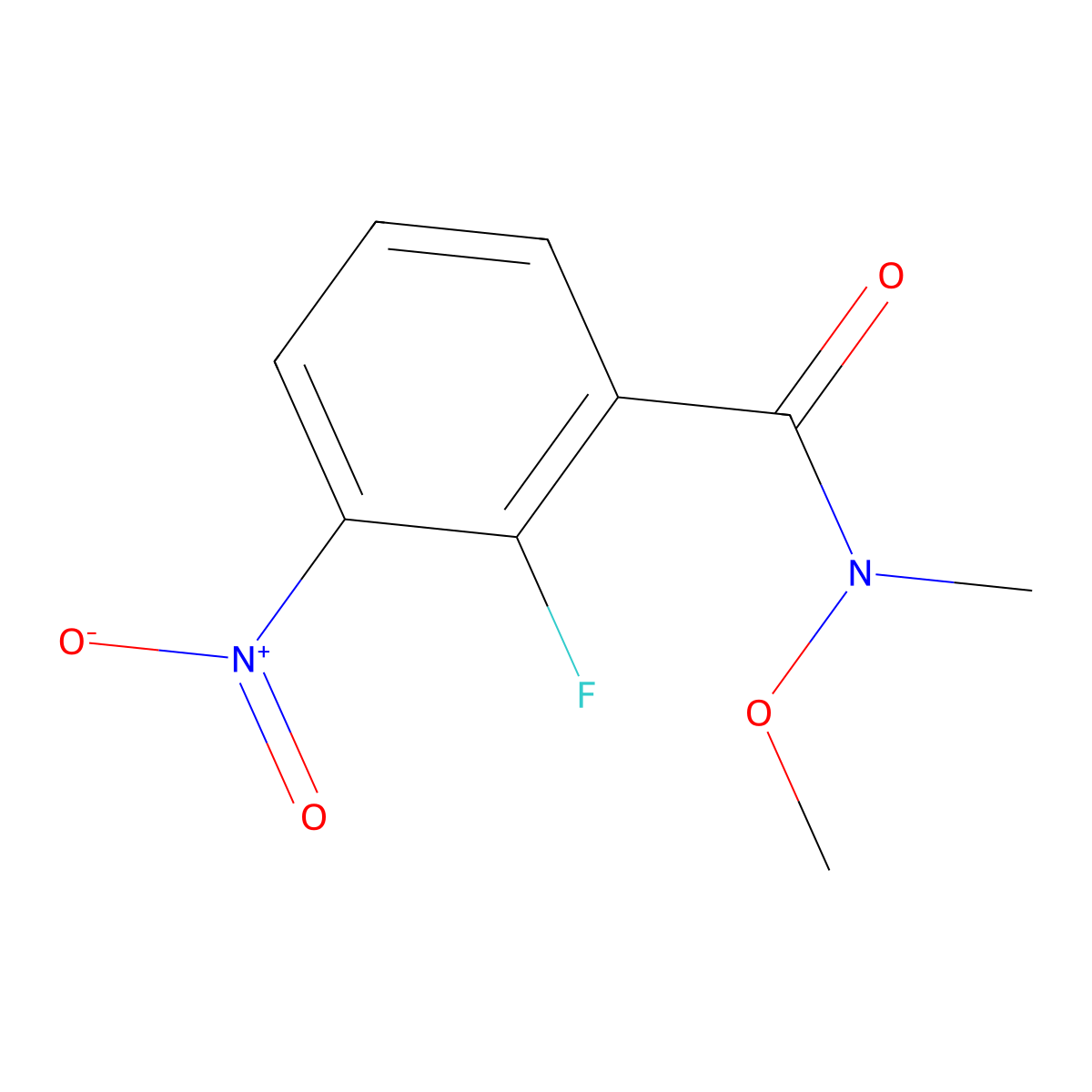 2-Fluoro-3-nitro-N-methoxy-N-methylbenzamide molecular structure, CAS 1809015-20-0