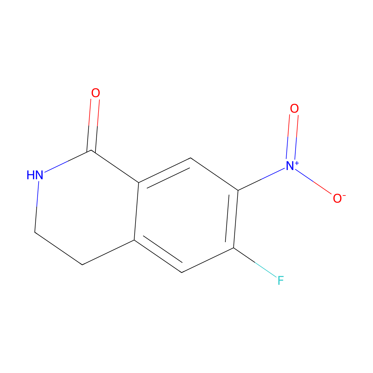 6-Fluoro-7-nitro-1,2,3,4-tetrahydroisoquinolin-1-one molecular structure, CAS 1809018-61-8
