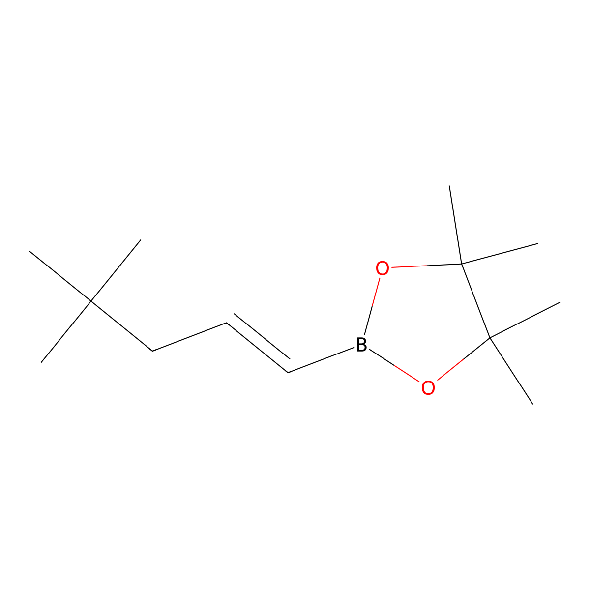 2-[(1E)-4,4-dimethylpent-1-en-1-yl]-4,4,5,5-tetramethyl-1,3,2-dioxaborolane molecular structure, CAS 1809027-00-6