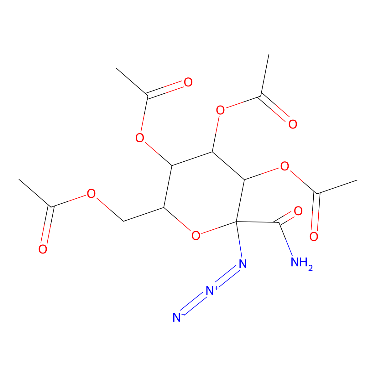 C-(2,3,4,6-Tetra-O-acetyl-1-azido-1-deoxy-A-D-galactopyranosyl)formamide molecular structure, CAS 180904-09-0