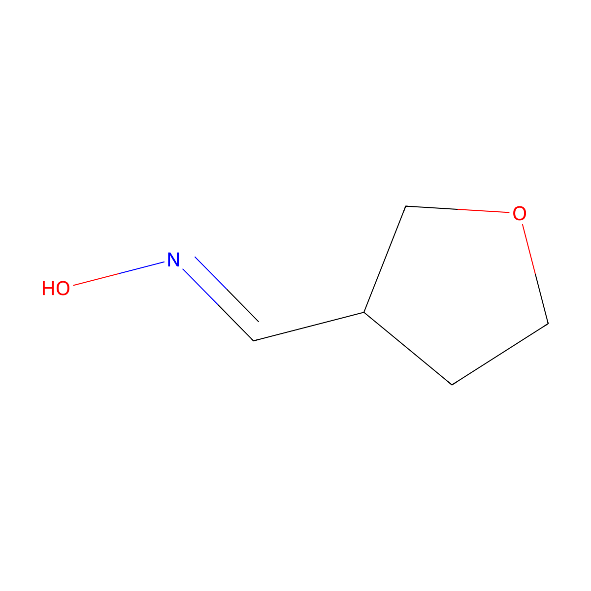 Tetrahydrofuran-3-carbaldehyde oxime molecular structure, CAS 1809056-16-3
