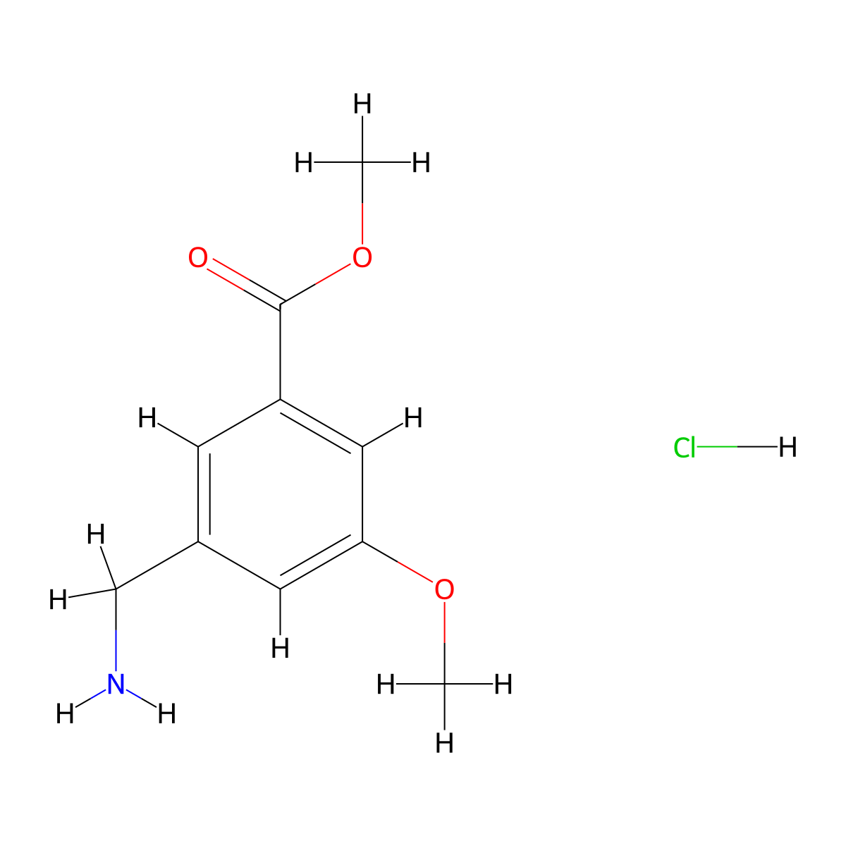 Methyl 3-(aminomethyl)-5-methoxybenzoate hydrochloride molecular structure, CAS 1809064-96-7