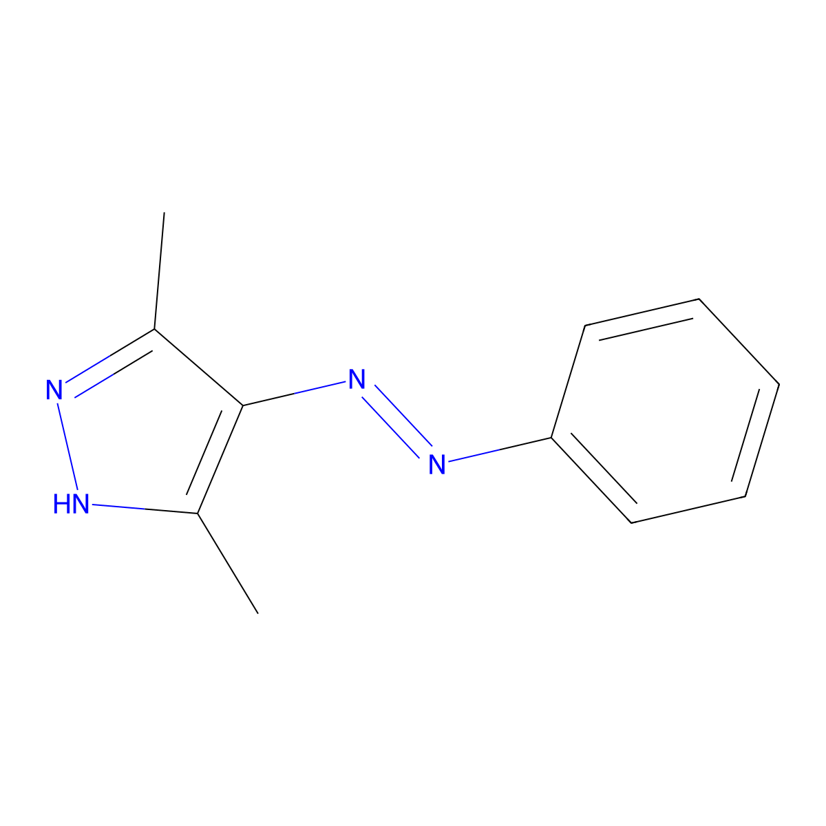(E)-3,5-dimethyl-4-(phenyldiazenyl)-1H-pyrazole molecular structure, CAS 1809102-39-3