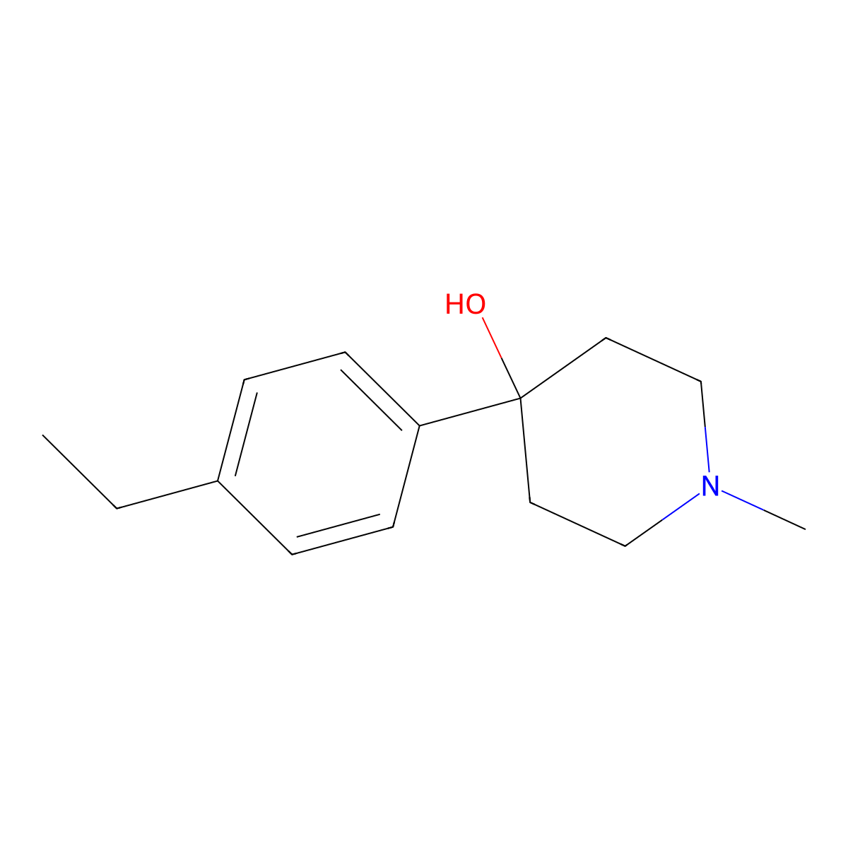 4-(4-Ethylphenyl)-4-hydroxy-1-methylpiperidine molecular structure, CAS 180912-09-8