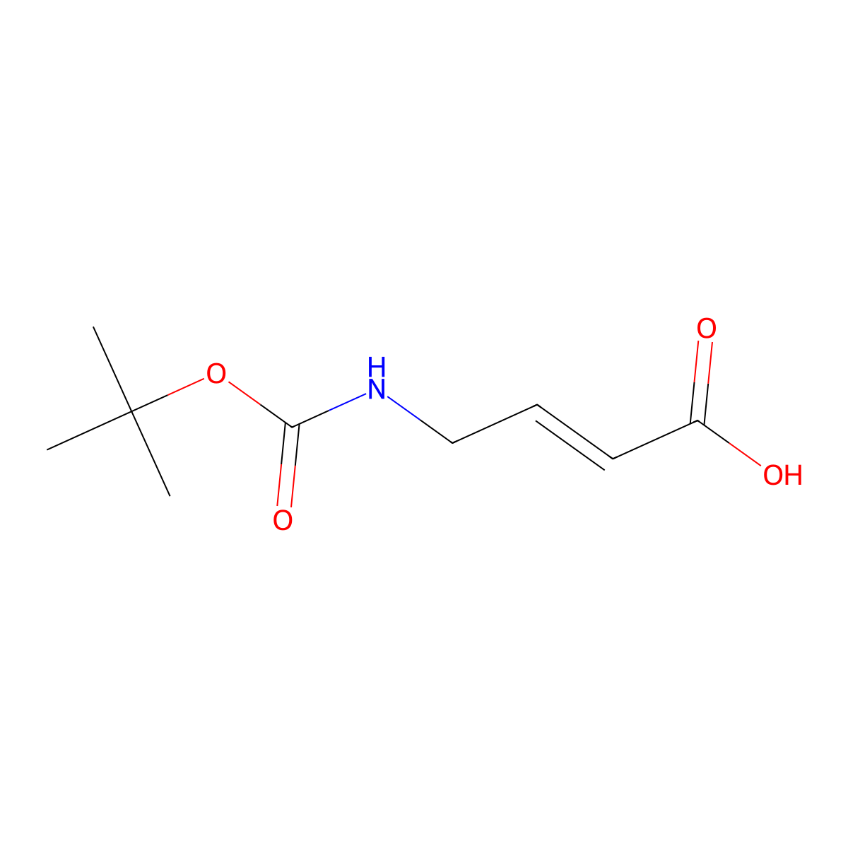 (2E)-4-(((tert-butoxy)carbonyl)amino)but-2-enoic acid molecular structure, CAS 180913-22-8