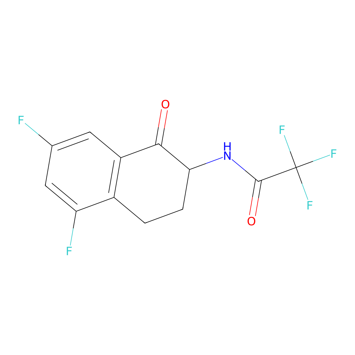 N-(5,7-Difluoro-1-oxo-1,2,3,4-tetrahydronaphthalen-2-yl)-2,2,2-trifluoroacetamide molecular structure, CAS 180914-84-5