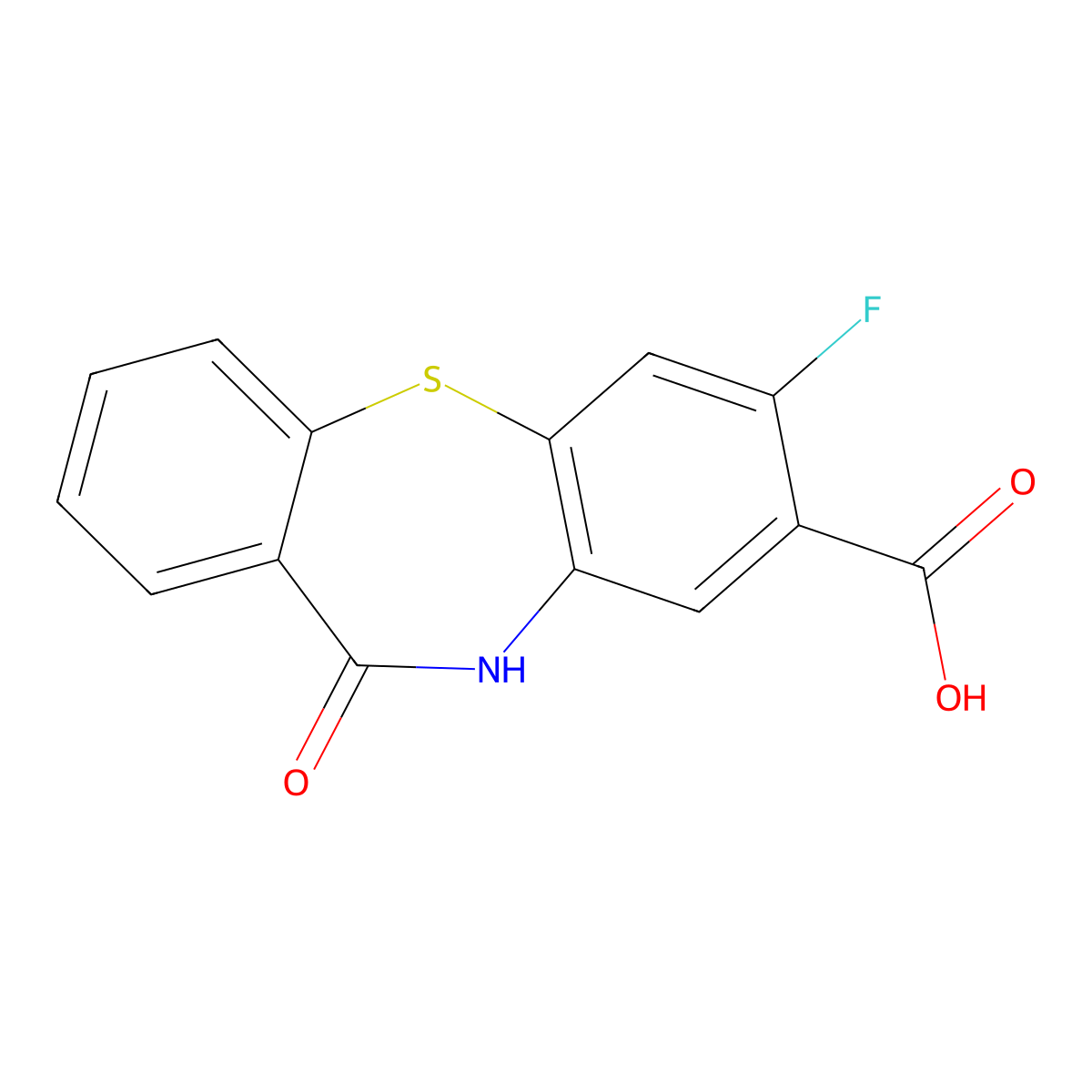 2-fluoro-6-oxo-5H-benzo[b][1,4]benzothiazepine-3-carboxylic acid molecular structure, CAS 1809143-47-2