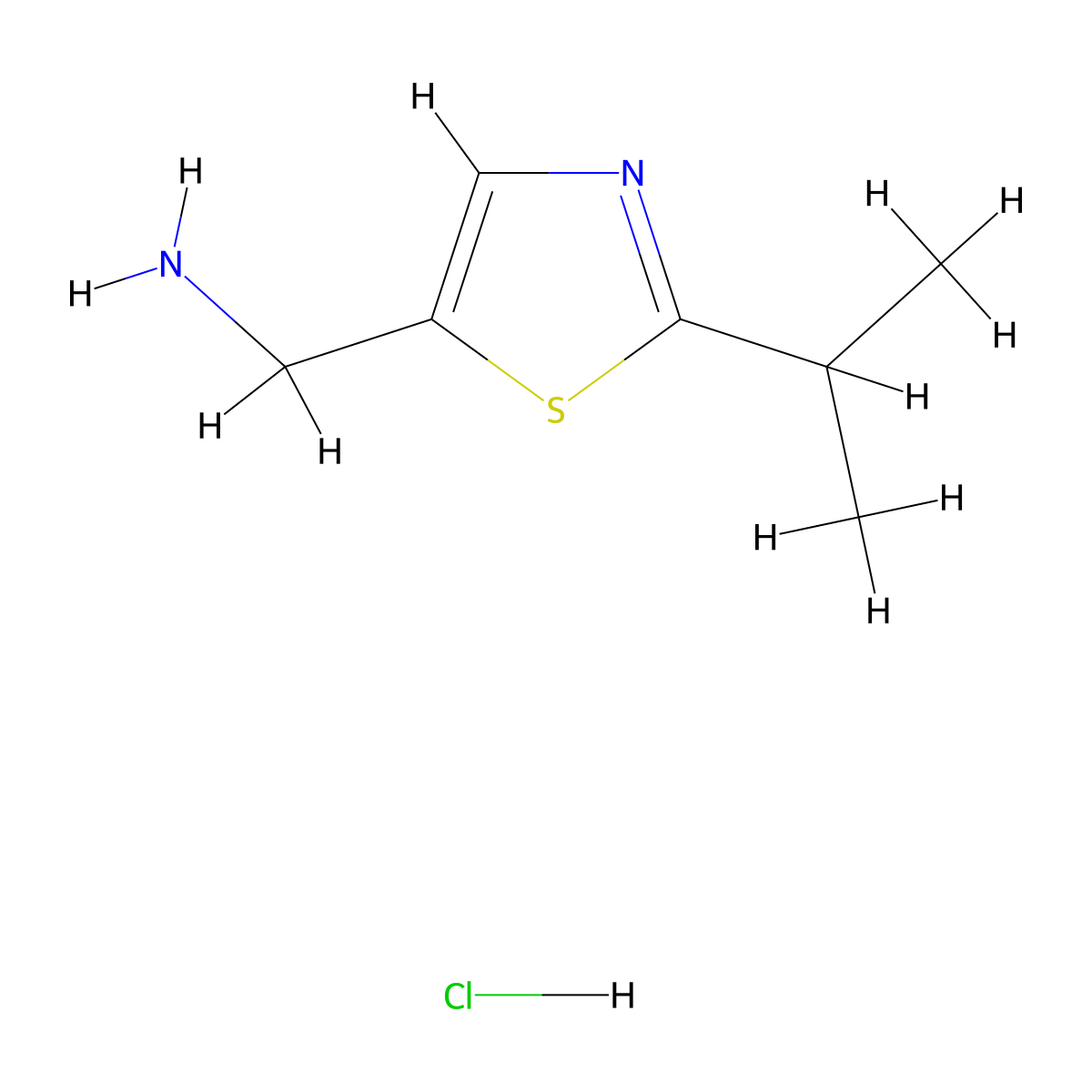 (2-Isopropylthiazol-5-yl)methanamine hydrochloride molecular structure, CAS 1809144-15-7