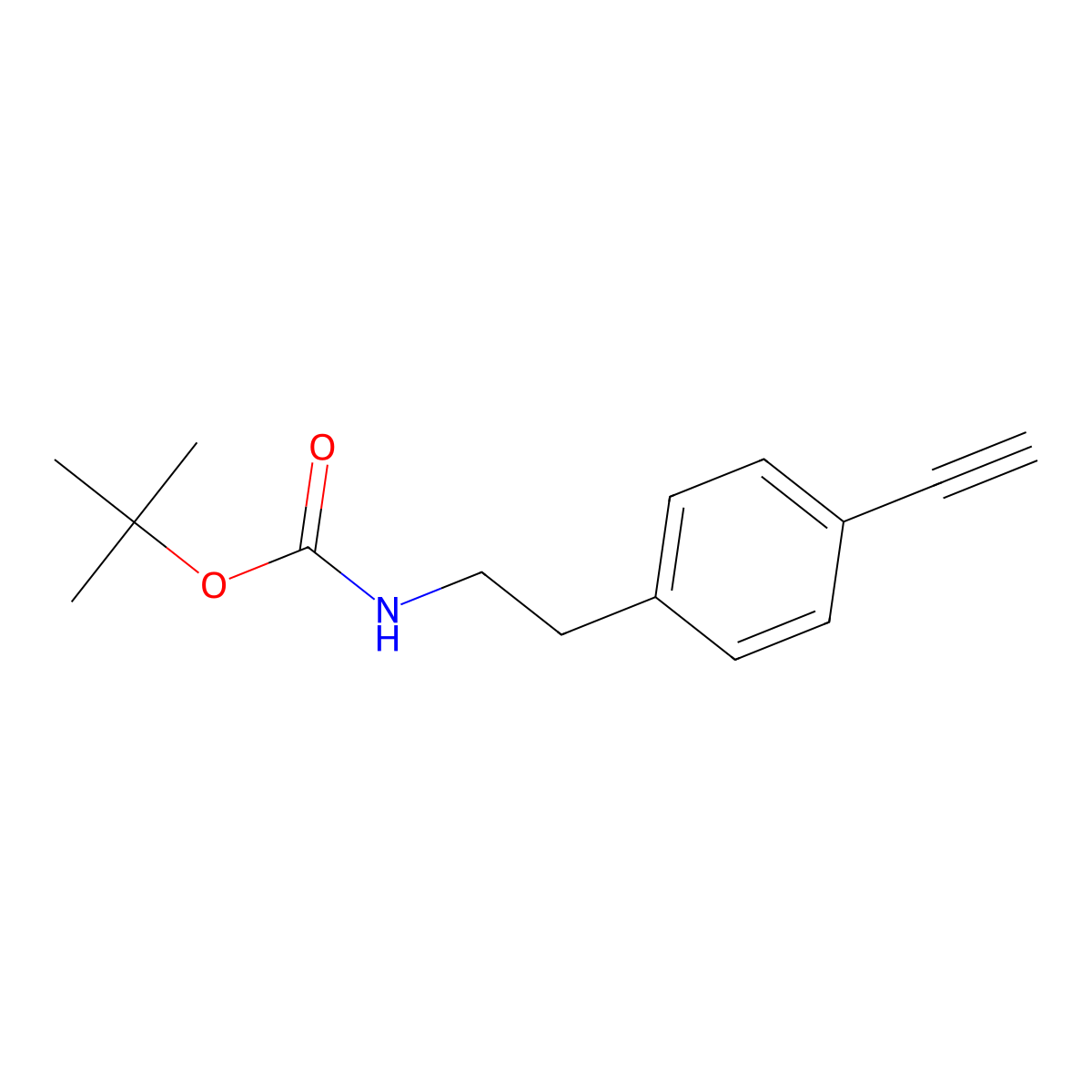 tert-butyl N-[2-(4-ethynylphenyl)ethyl]carbamate molecular structure, CAS 1809144-86-2