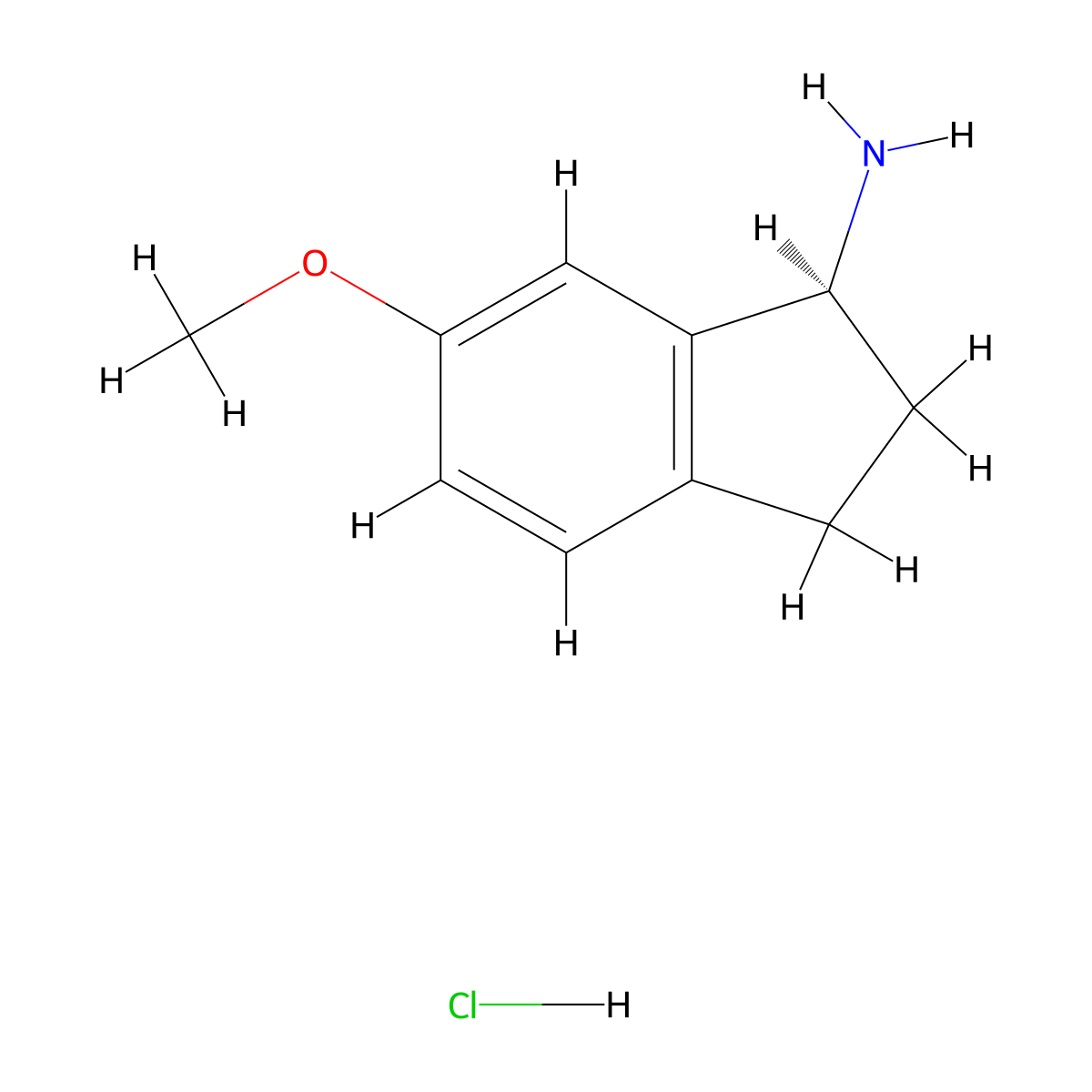 (S)-6-Methoxy-2,3-dihydro-1H-inden-1-amine hydrochloride molecular structure, CAS 180915-62-2