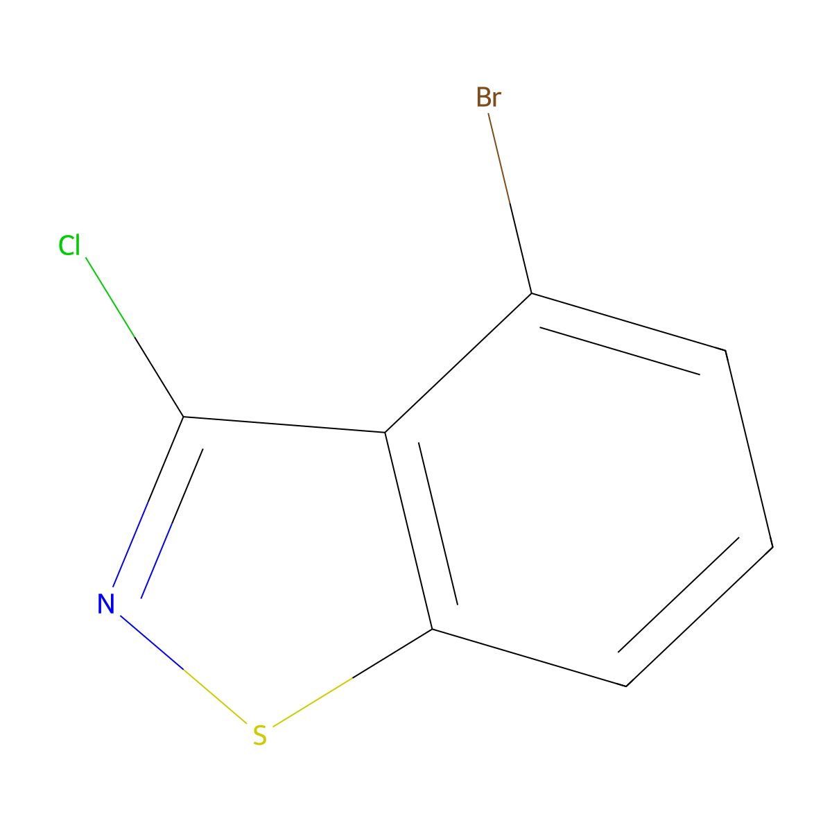 4-Bromo-3-chloro-1,2-benzothiazole molecular structure, CAS 1809150-02-4