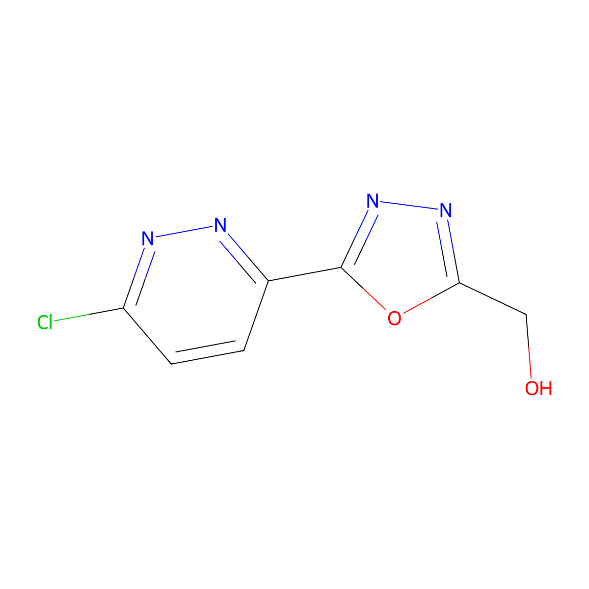 (5-(6-Chloropyridazin-3-yl)-1,3,4-oxadiazol-2-yl)methanol molecular structure, CAS 1809153-97-6