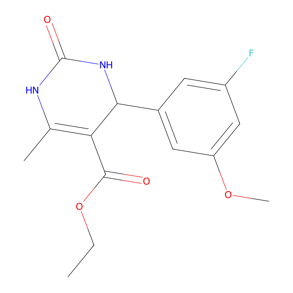 Ethyl 4-(5-fluoro-3-methoxyphenyl)-6-methyl-2-oxo-1,2,3,4-tetrahydropyrimidine-5-carboxylate molecular structure, CAS 1809157-85-4