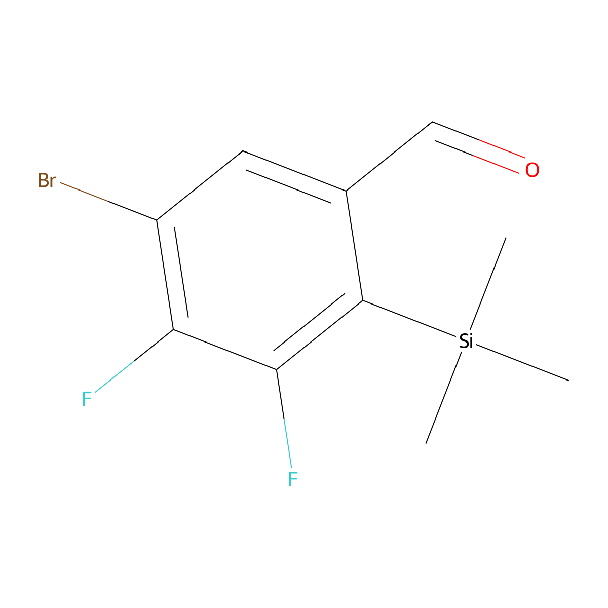 5-Bromo-3,4-difluoro-2-(trimethylsilyl)benzaldehyde molecular structure, CAS 1809158-01-7