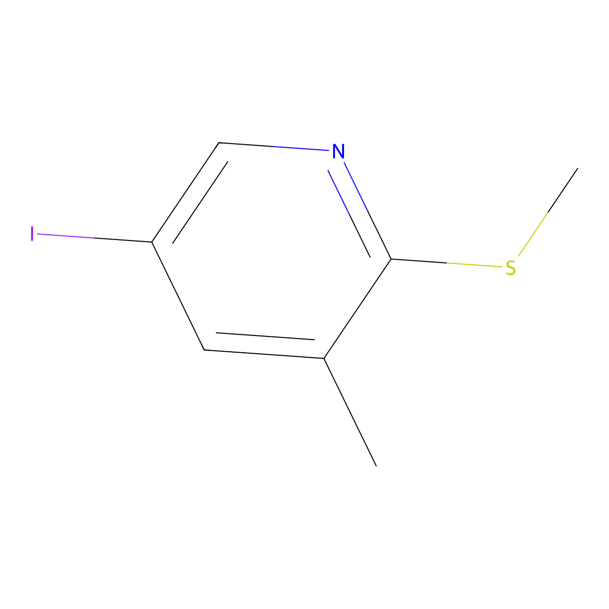 5-Iodo-3-methyl-2-(methylthio)pyridine molecular structure, CAS 1809158-03-9