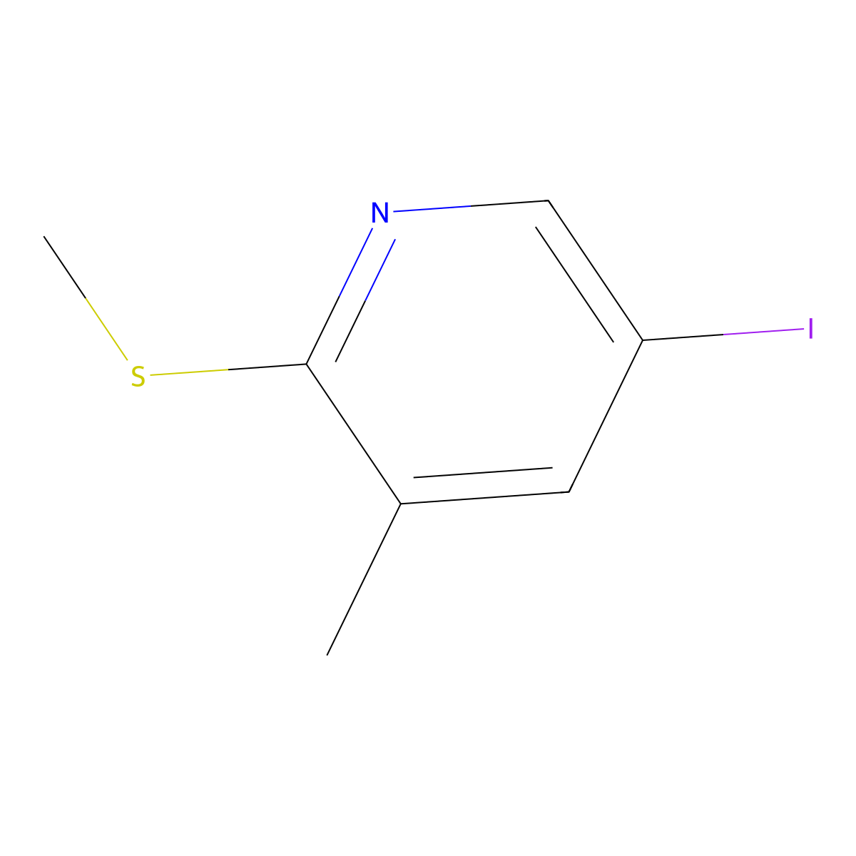 5-Iodo-3-methyl-2-(methylthio)pyridine molecular structure, CAS 1809158-03-9