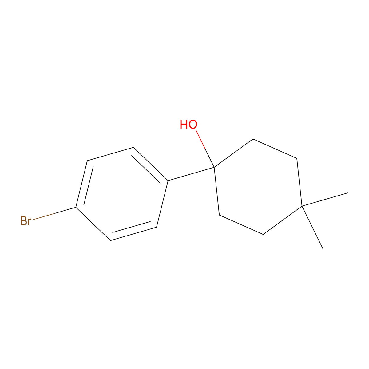 4-(4-Bromophenyl)-4-hydroxy-1,1-dimethylcyclohexane molecular structure, CAS 1809158-05-1