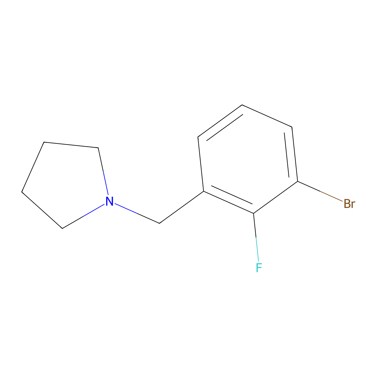 1-[(1-Bromo-2-fluorophenyl)methyl]pyrrolidine molecular structure, CAS 1809158-06-2