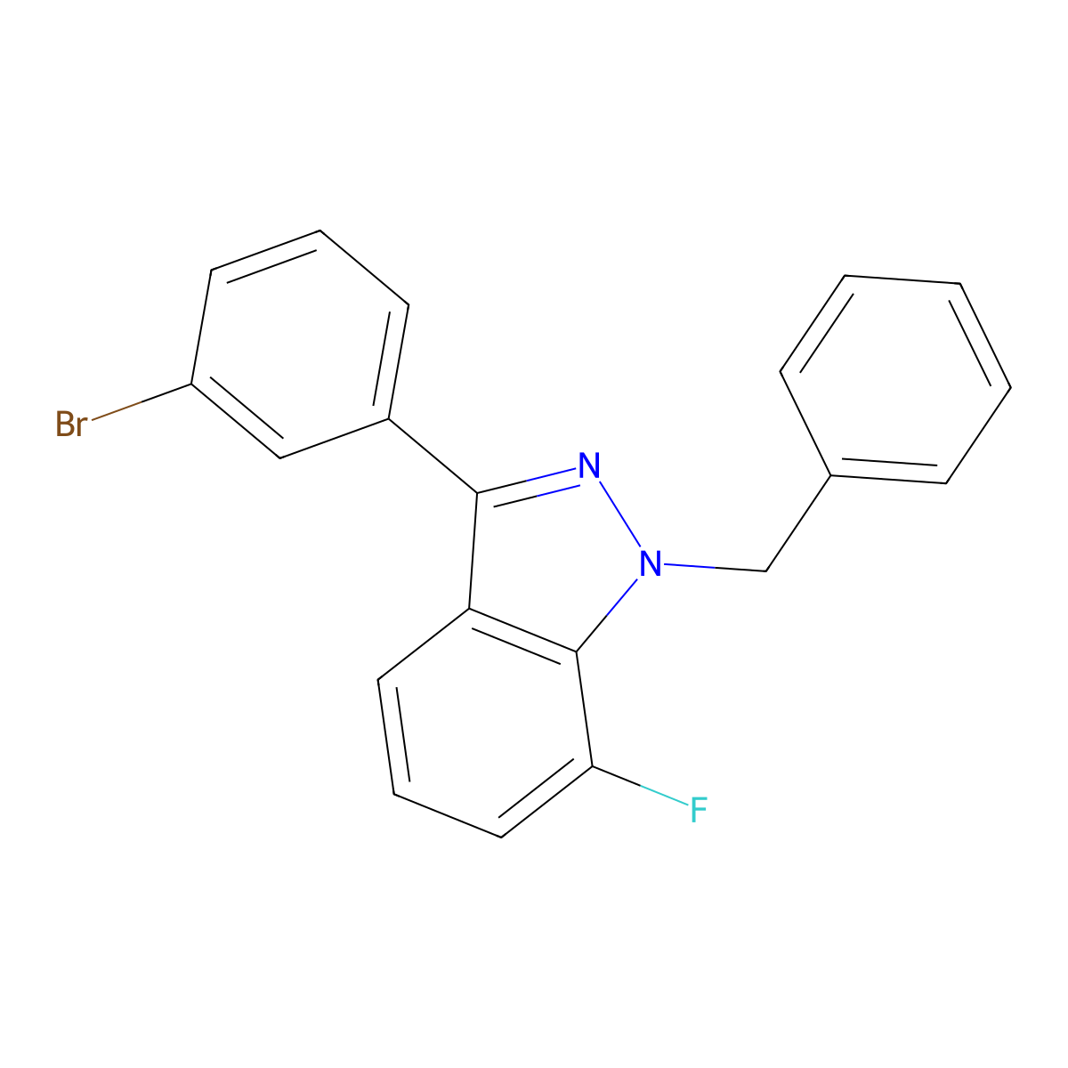 1-Benzyl-7-fluoro-3-(3-bromophenyl)-1H-indazole molecular structure, CAS 1809158-08-4