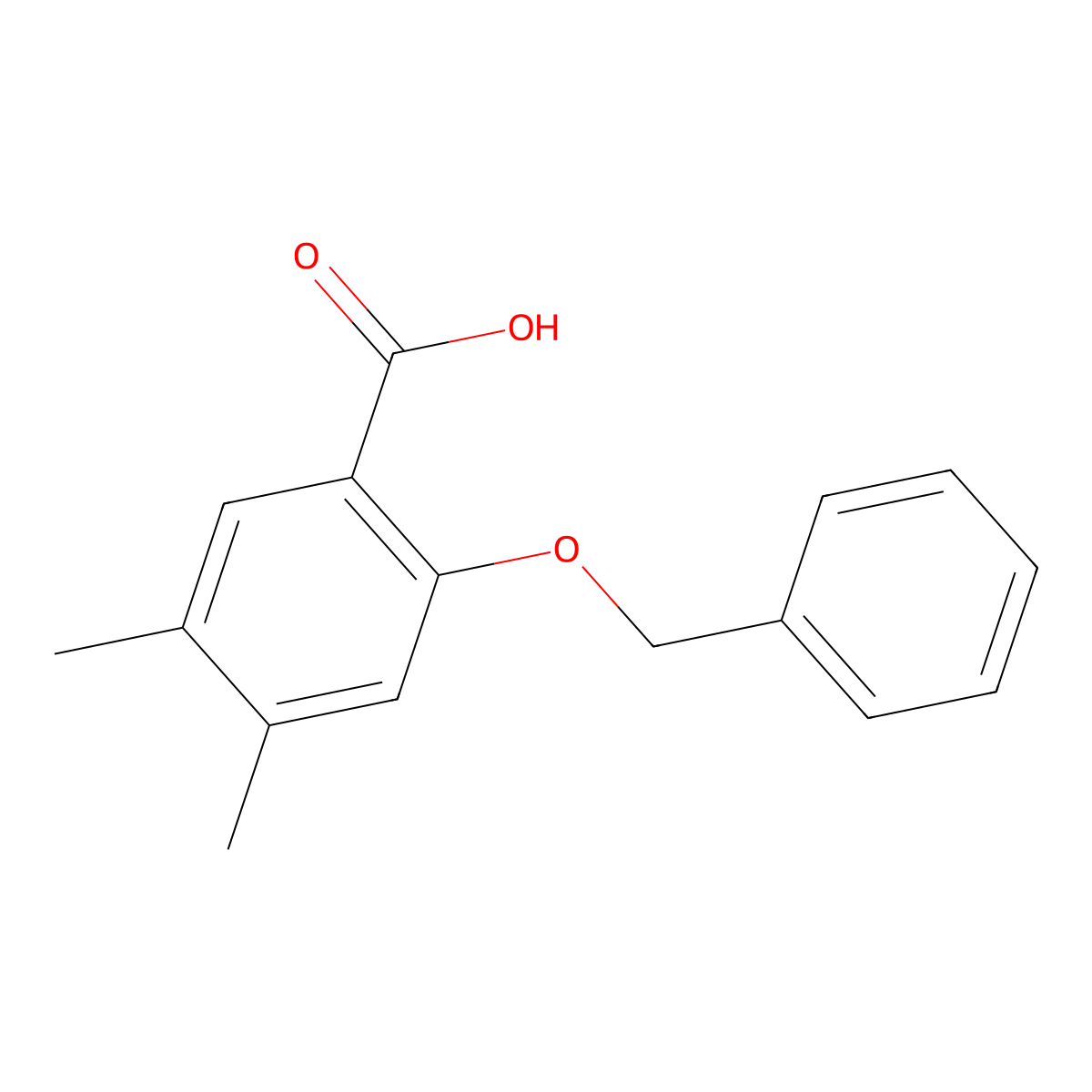2-Benzyloxy-4,5-dimethylbenzoic acid molecular structure, CAS 1809158-11-9