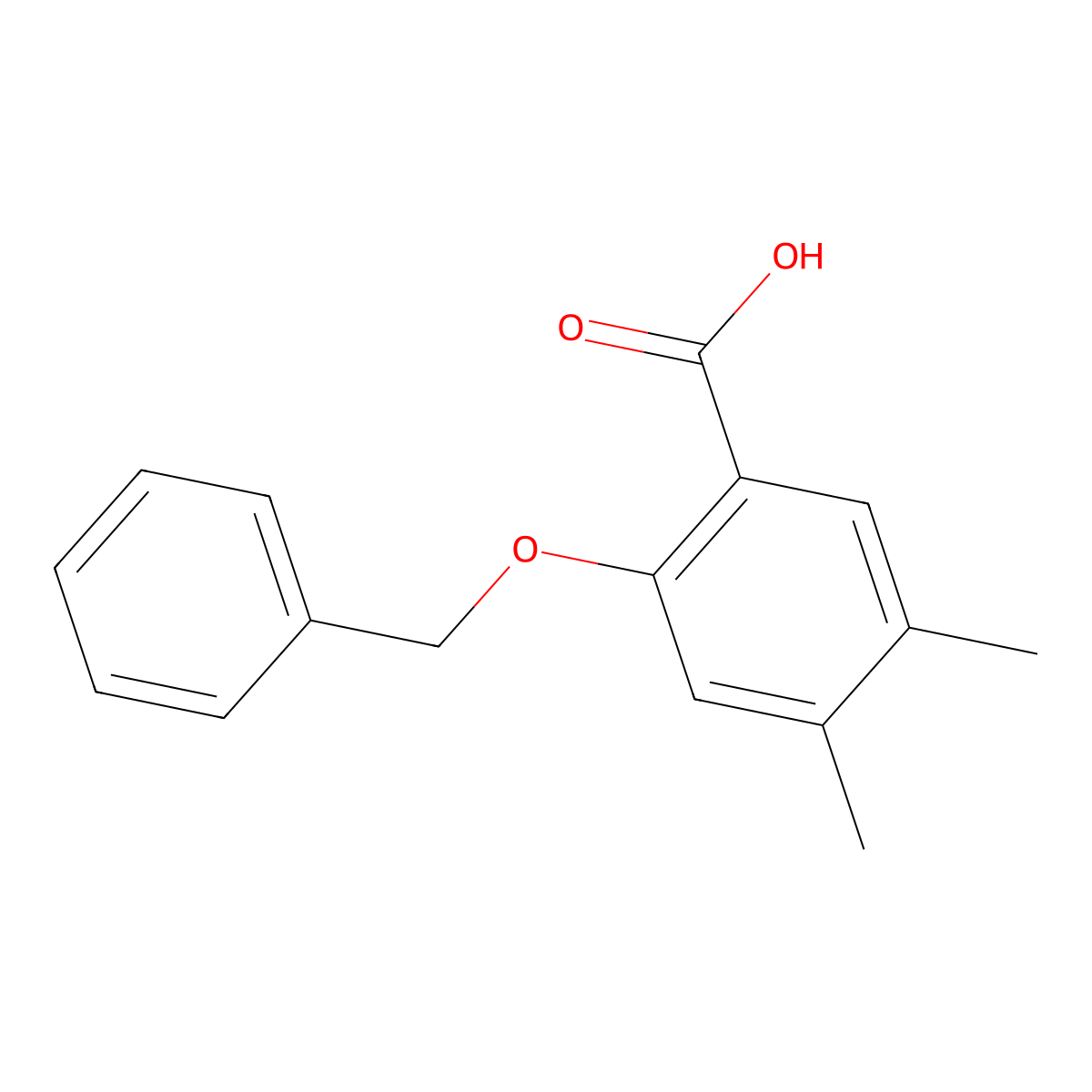 2-Benzyloxy-4,5-dimethylbenzoic acid molecular structure, CAS 1809158-11-9