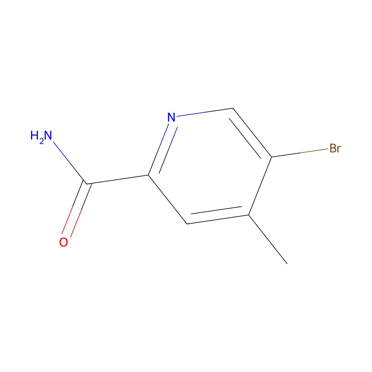 5-Bromo-4-methylpyridine-2-carboxamide molecular structure, CAS 1809158-16-4