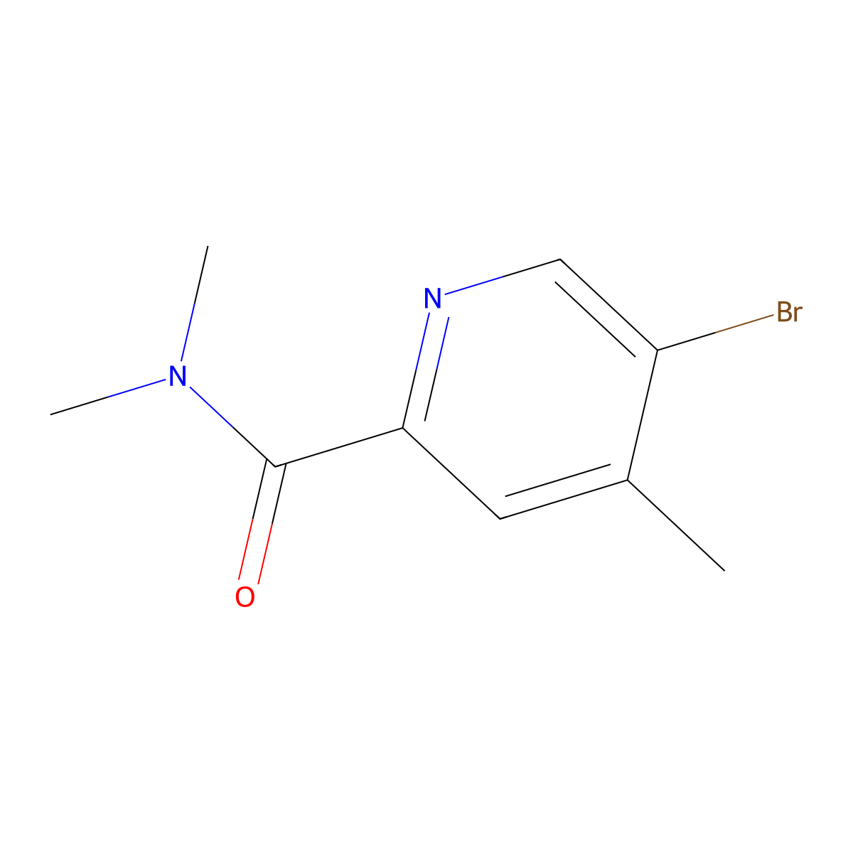 5-Bromo-4-methyl-N,N-dimethylpyridine-2-carboxamide molecular structure, CAS 1809161-39-4