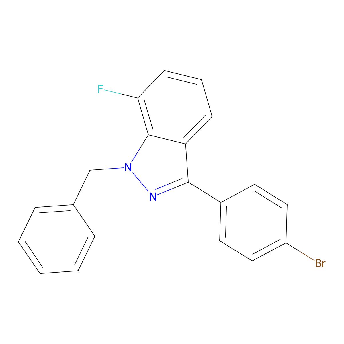 1-Benzyl-7-fluoro-3-(4-bromophenyl)-1H-indazole molecular structure, CAS 1809161-44-1