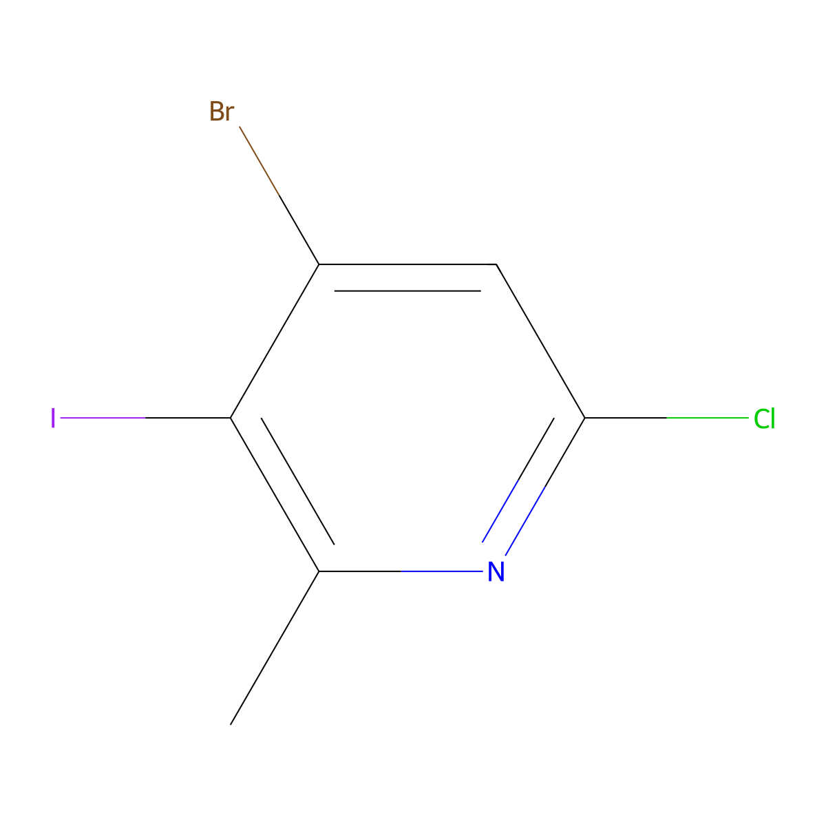 4-Bromo-6-chloro-3-iodo-2-methylpyridine molecular structure, CAS 1809161-45-2