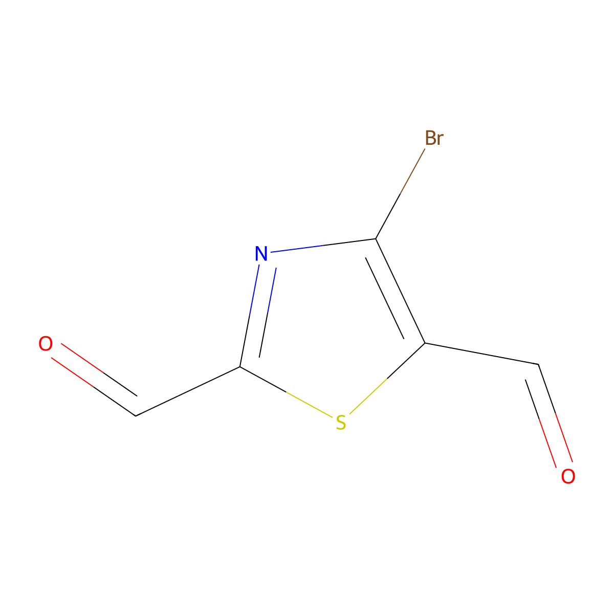 4-Bromo-2,5-thiazoledicarboxaldehyde molecular structure, CAS 1809161-49-6