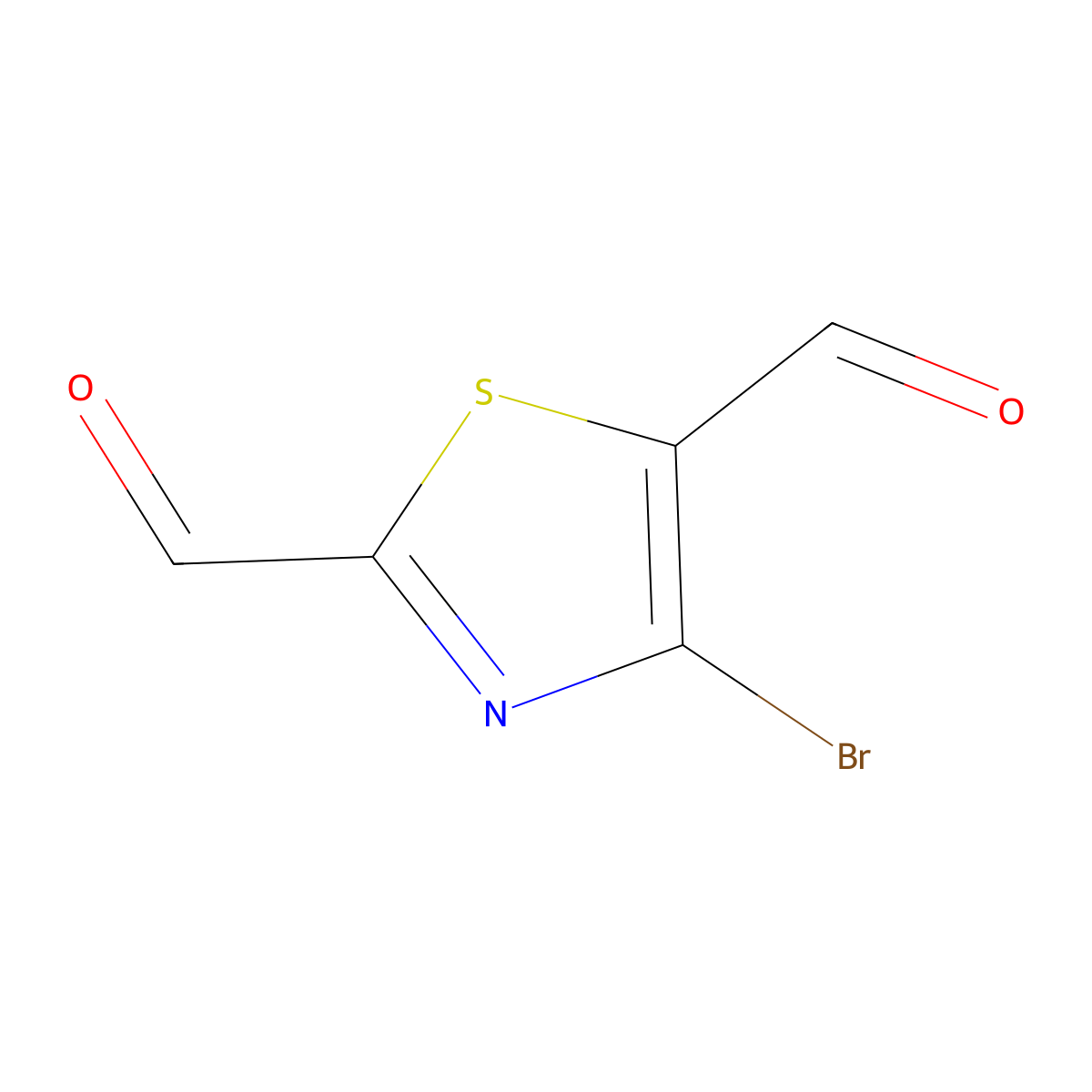 4-Bromo-2,5-thiazoledicarboxaldehyde molecular structure, CAS 1809161-49-6
