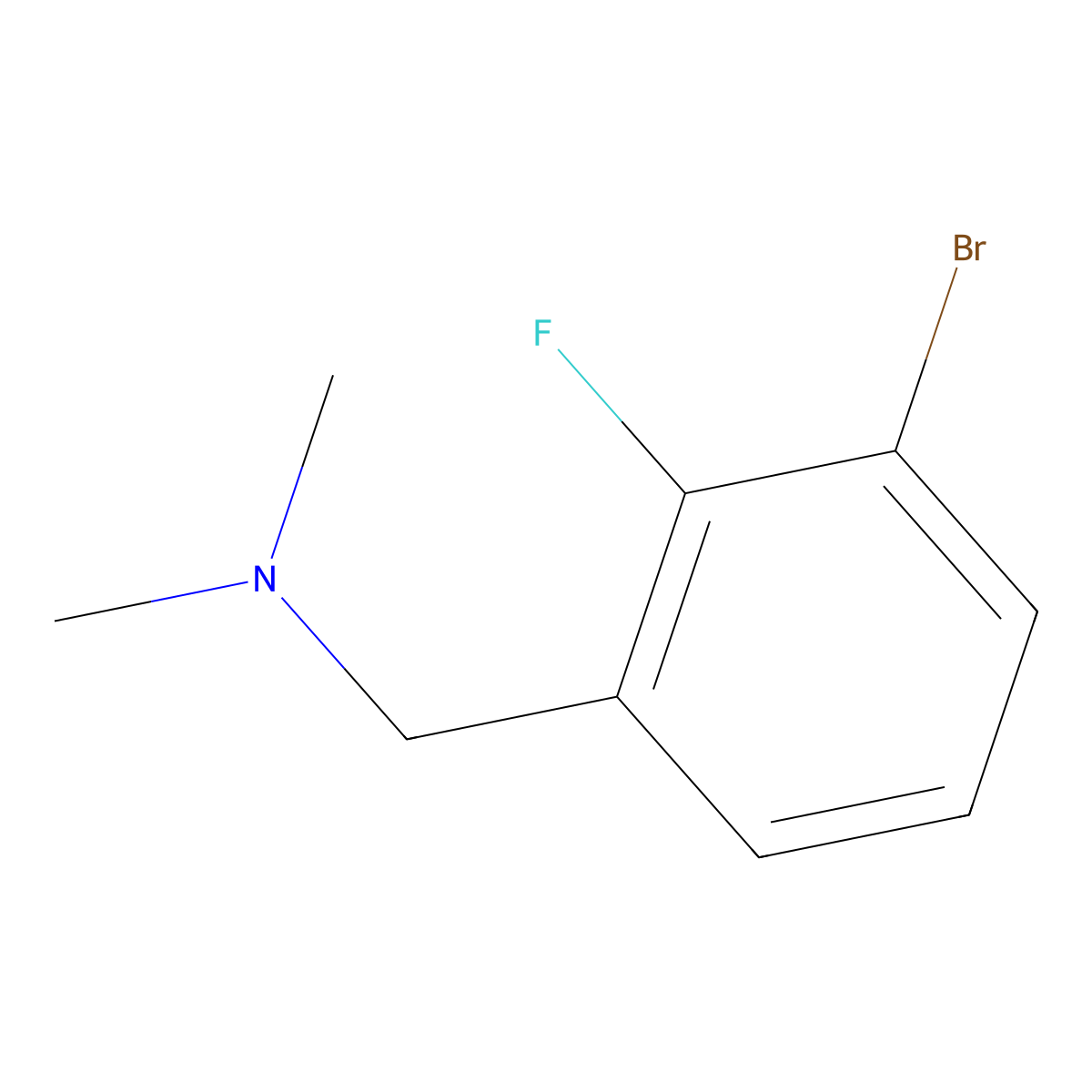 1-(1-Bromo-2-fluorophenyl)-N,N-dimethylmethanamine molecular structure, CAS 1809161-54-3