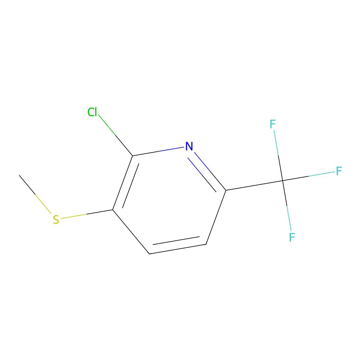 2-Chloro-3-methylthio-6-(trifluoromethyl)pyridine molecular structure, CAS 1809161-56-5