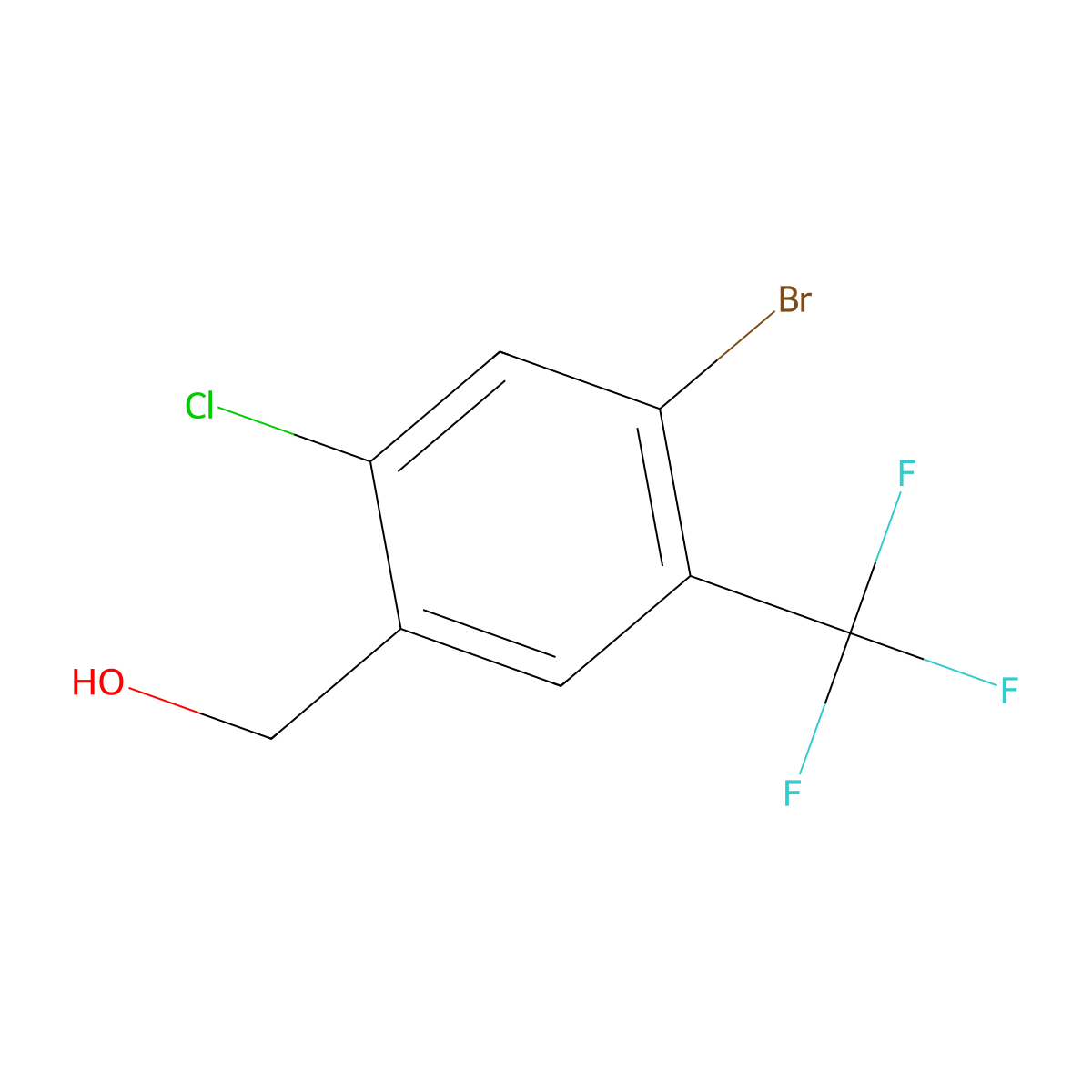 4-Bromo-2-chloro-5-(trifluoromethyl)benzyl alcohol molecular structure, CAS 1809161-59-8