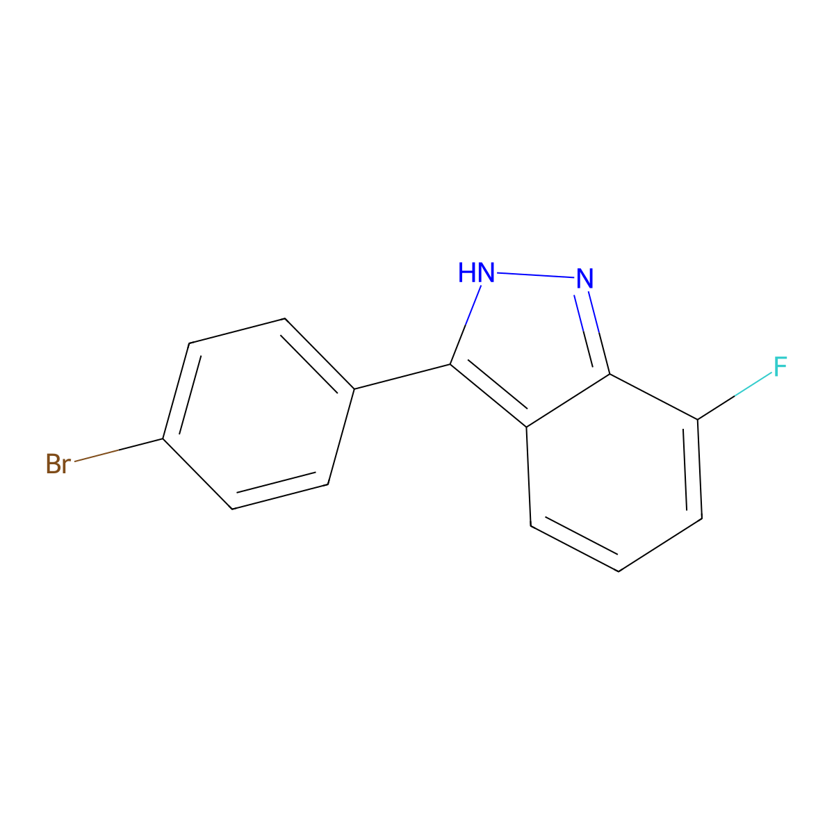 7-Fluoro-3-(4-bromophenyl)-1H-indazole molecular structure, CAS 1809161-60-1