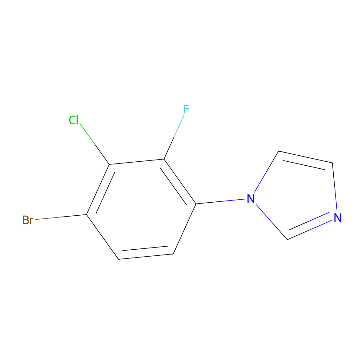 1-(4-Bromo-3-chloro-2-fluorophenyl)-1H-imidazole molecular structure, CAS 1809161-61-2
