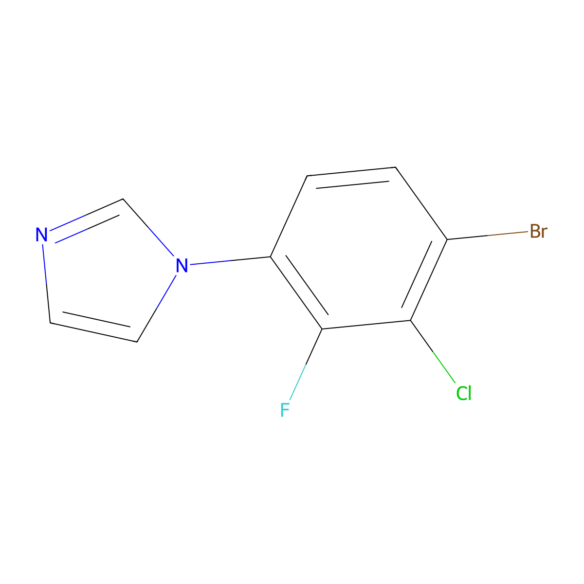 1-(4-Bromo-3-chloro-2-fluorophenyl)-1H-imidazole molecular structure, CAS 1809161-61-2